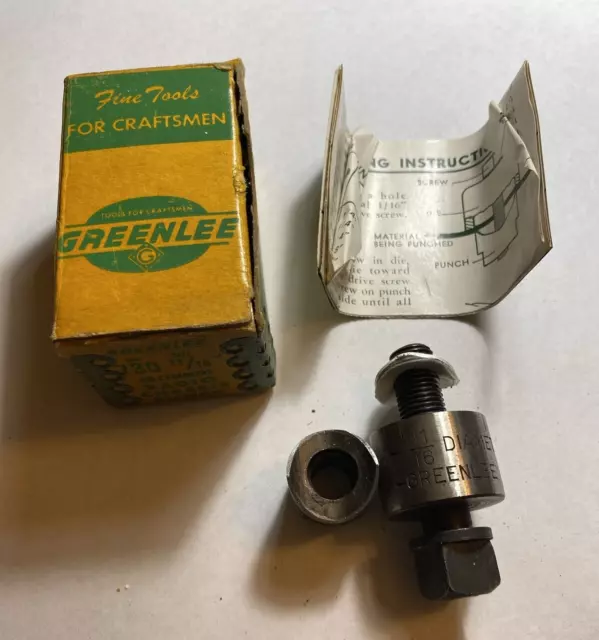 Greenlee No. 730 11/16" Round Radio Chassis Punch w/ Box Made in USA Vintage