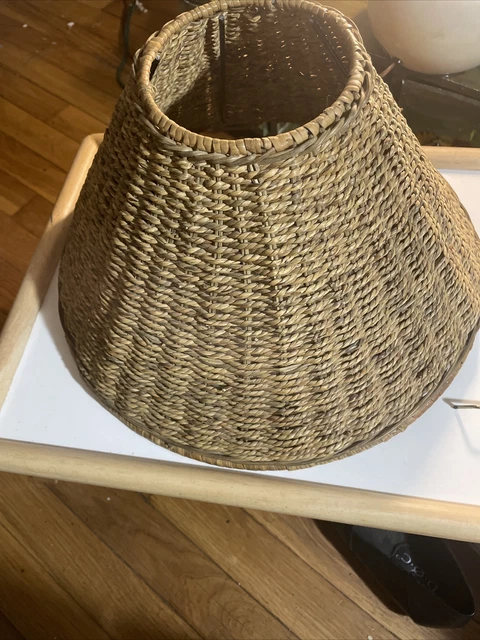 Vintage Rattan Swag Lamp Shade Only