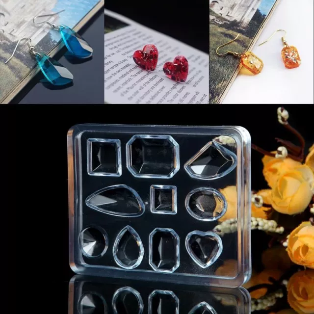 1pc Geometric Crystal Silicone Molds Epoxy Resin Crafting Mold Jewelry Making Su