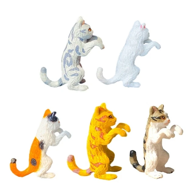 Mini Kitten Statue Decor Aquarium Tanks Figurines Ornament Fence Statues
