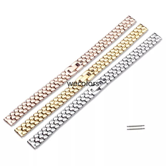 Ladies Stainless Steel Watch Band Bracelet Strap Clasp Replacement 6/8/10/12/14