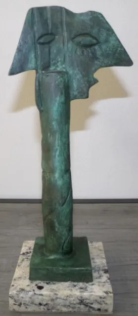 Escultura De Bronce Pablo Picasso ""Cabeza De Mujer"" Firmada Y Numerada