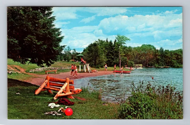 Crystal Falls MI-Michigan, Ba Wa Bic Park, Fortune Lake, Vintage Postcard