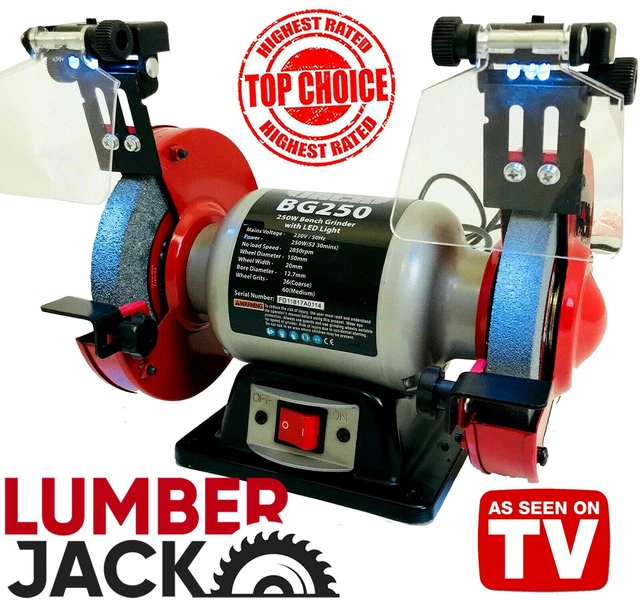 HEAVY DUTY BENCH Grinder Polisher 6" Twin Wheels 150mm 230v Lumberjack