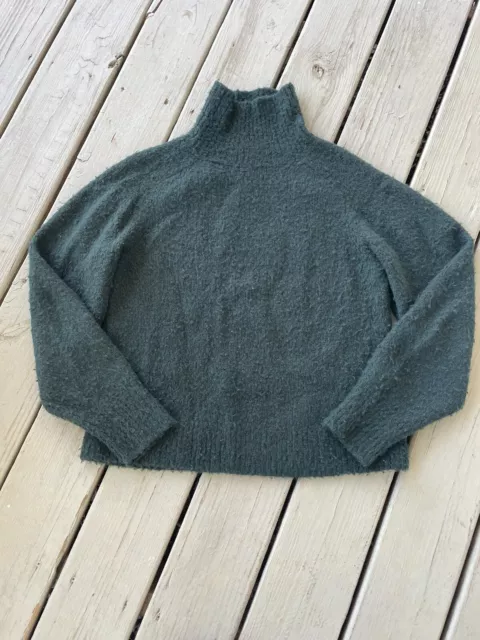 Lafayette 148 New York Boucle Cashmere-Blend Sweater Women's Small Teal/Green