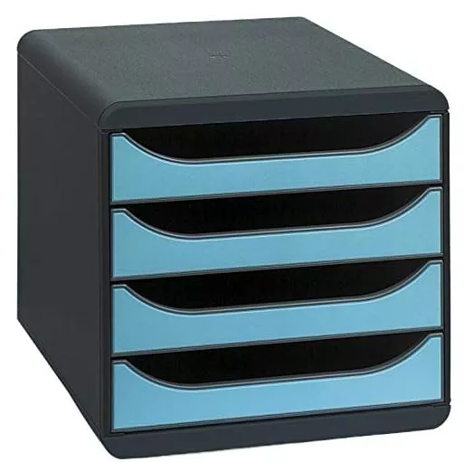 Exacompta 310782D Premium Ablagebox mit 4 Schubladen für DIN A4+ Dokumente. Bela