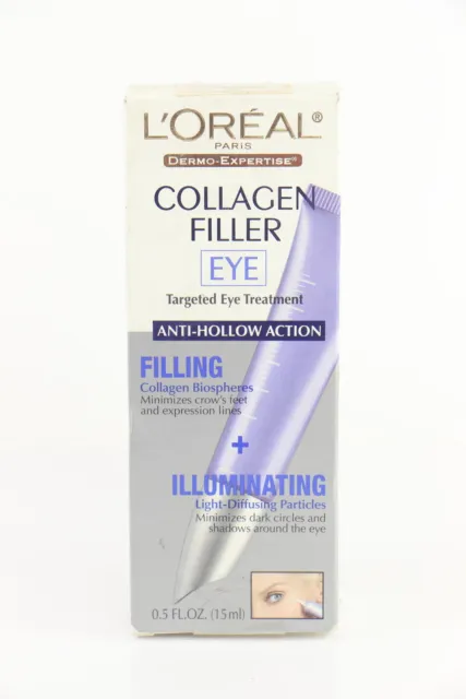 SEALED LOreal Collagen Filler Eye Illuminator Targeted Eye Treatment 0.5-Oz U6B