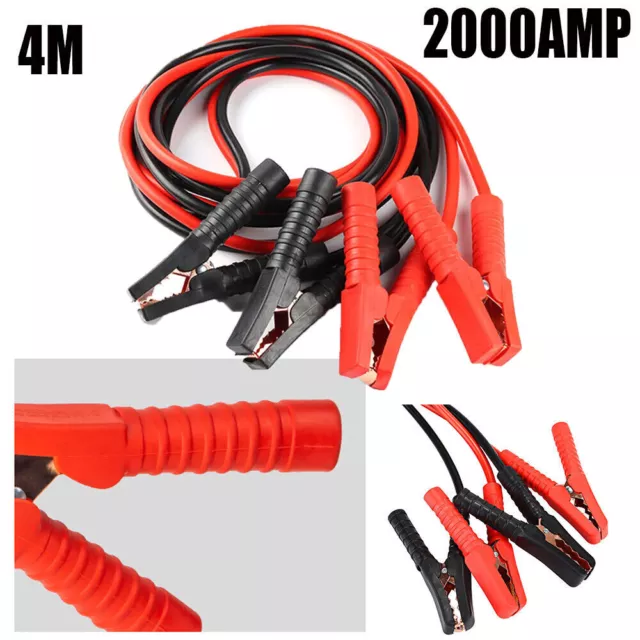 4M 2000AMP Car Heavy Duty Jump Leads Starter Jumper Booster Battery Cable Wiring