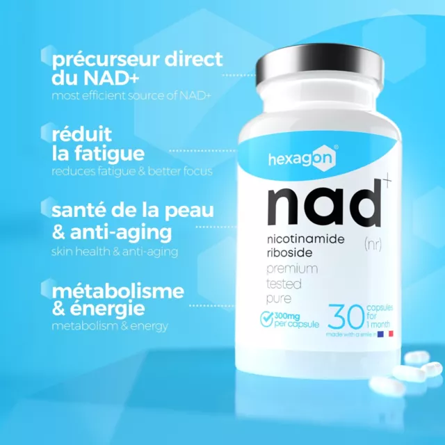 NAD+ Nicotinamide Riboside Chloride 300mg - 30 Capsules - Anti-Aging & Fatigue 3