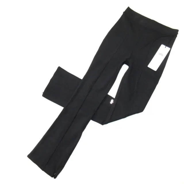 Alo Yoga High-Waist Pinstripe Zip-It Flare Leggings
