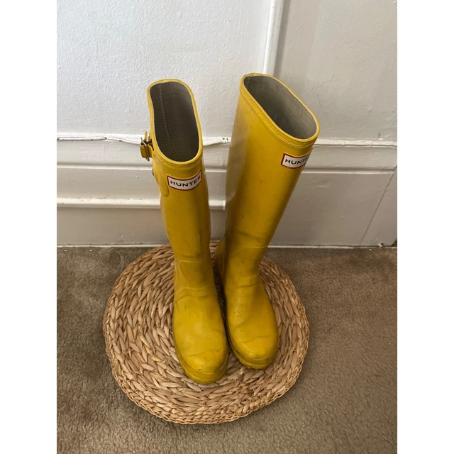 mustard rain boots