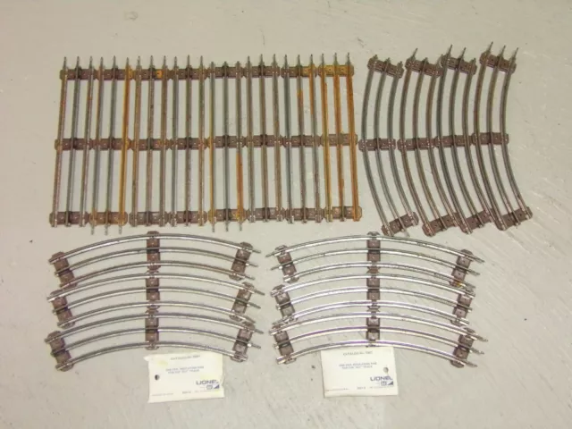 18 Piece Vtg Brown Tie Lionel Train Track O27 Gauge 3-Rail 10 Curved 8 straight