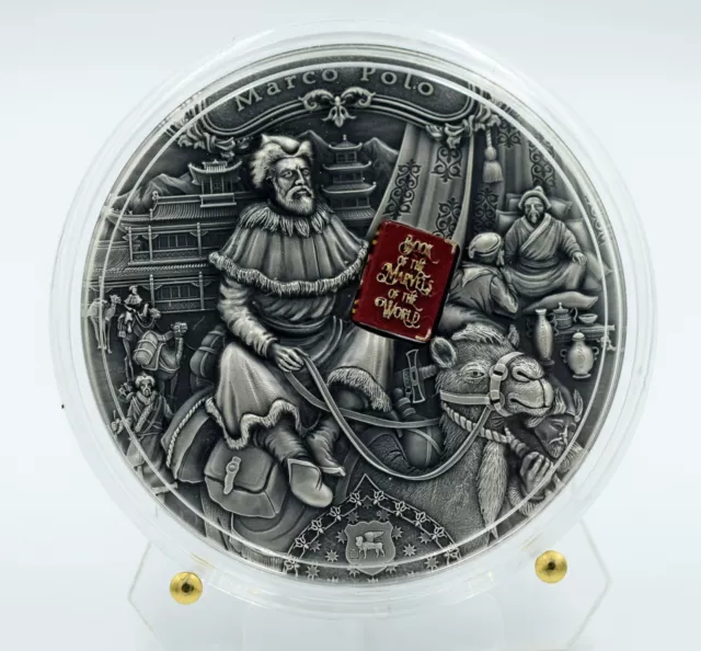 Niue 2022 - Marco Polo Famous Explorers 2 Oz Silver Coin with 3D insert