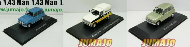 Lot 3 Voitures 1/43 Salvat 4L RENAULT 4 : GTL Clan 1985 + 1968 + service