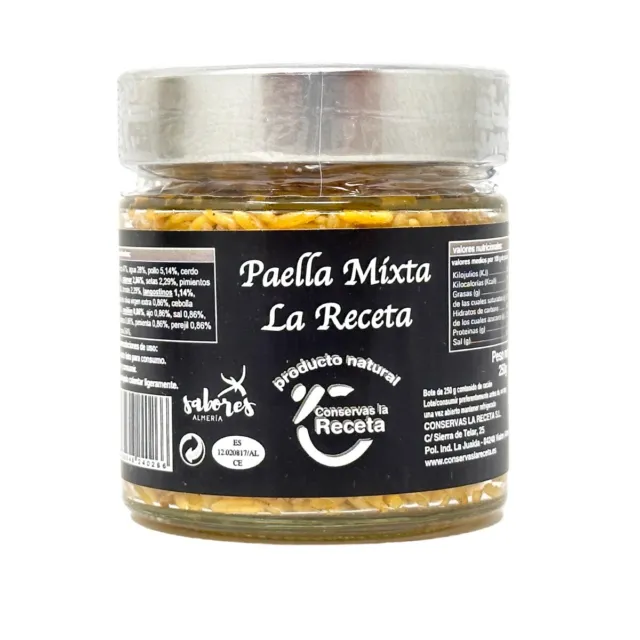Conservas La Receta Paella Mixta Paella Mista dalla Spagna in Bicchiere 250g