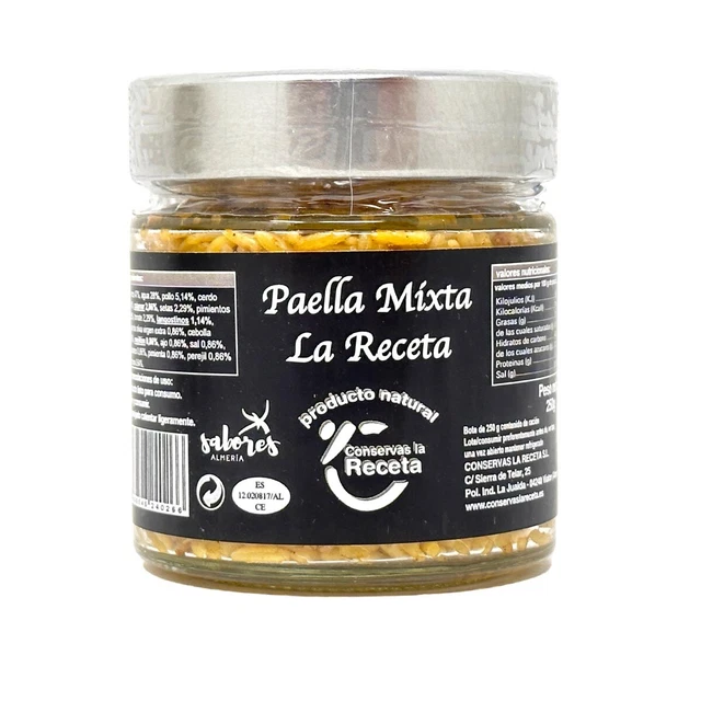 Conservas La Receta Paella Mixta Paella Mista dalla Spagna in Bicchiere 250g