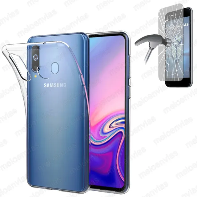 Funda silicona +CRISTAL TEMPLADO Opcion SAMSUNG GALAXY A20S 100% TRANSPARENTE