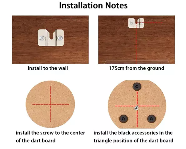 Dart Board Bracket Universal Fit Dartboard Wall Mounting Hanging Fixings Screws 3