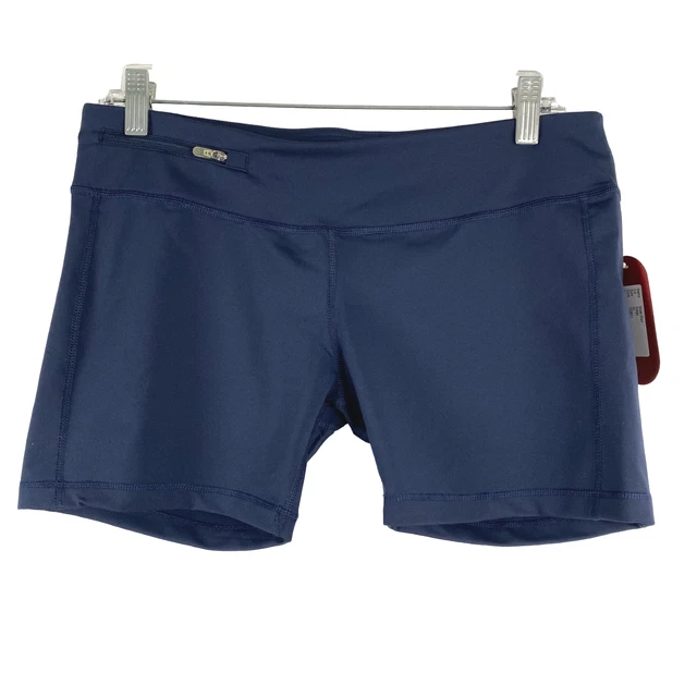 Oiselle Stride Short Zipper Pocket Indigo Blue Solid Athletic NWT Women's XL