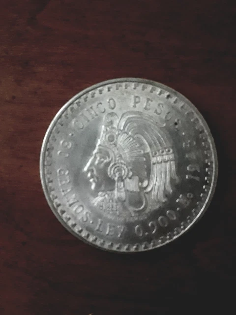 1948 Mexican Silver Cinco Pesos Coin