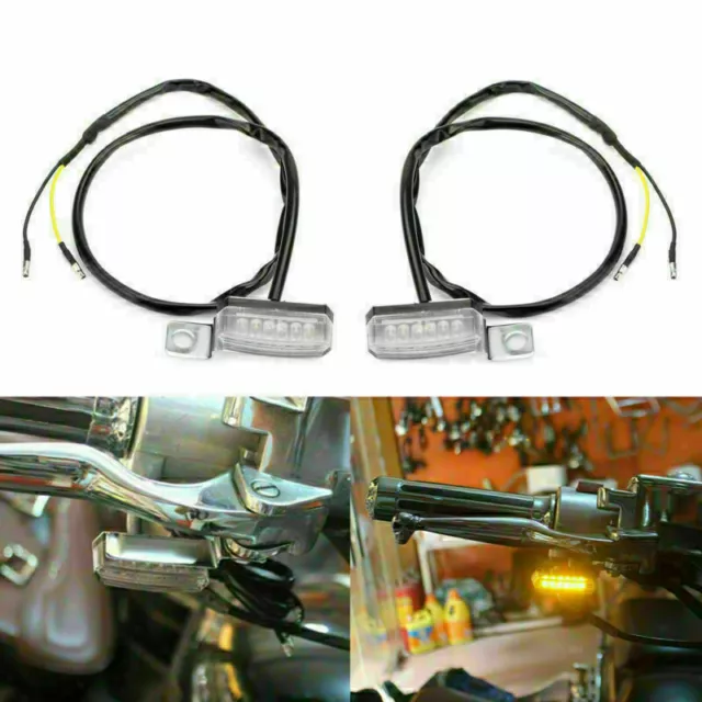 1 Pair Universal Motorcycle LED Front Turn Signal Lamp Indicator Light Chrome N
