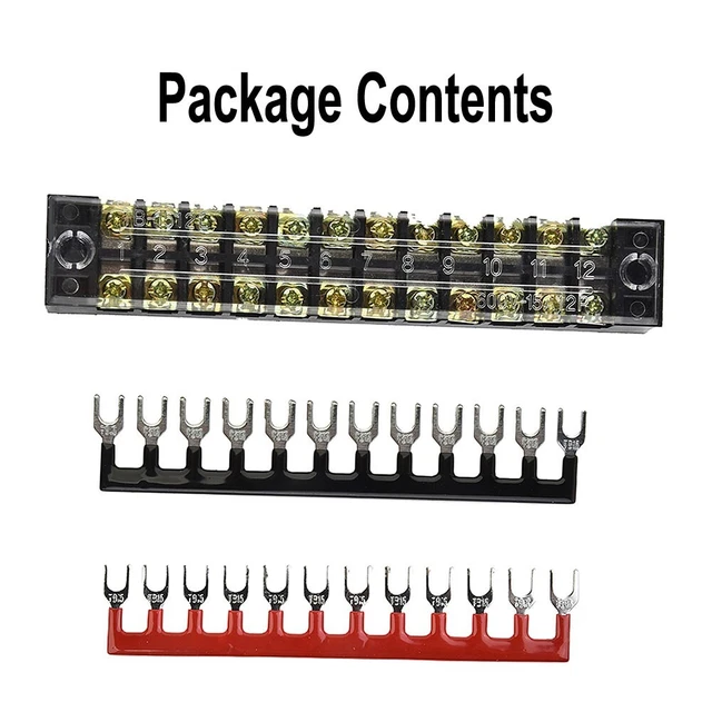 Bloc terminal double rangée 12 positions avec connexion sûre et durable 600 V