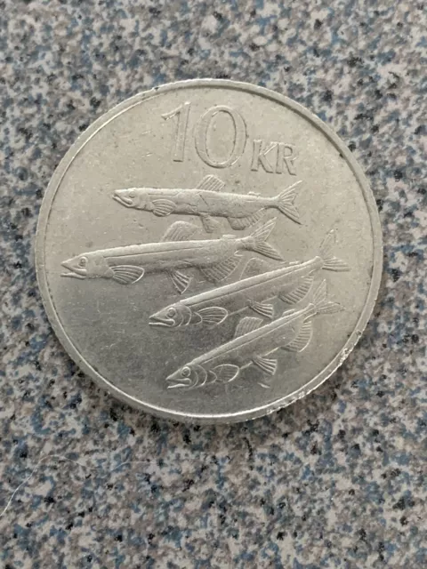 10 KR Fish Tiu Kronur Island 1984 Coin, Iceland