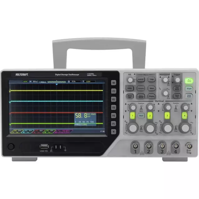 Oscilloscope numérique VOLTCRAFT DSO-1204E 200 MHz 4 canaux 1 Géch/s 64 kpts 8