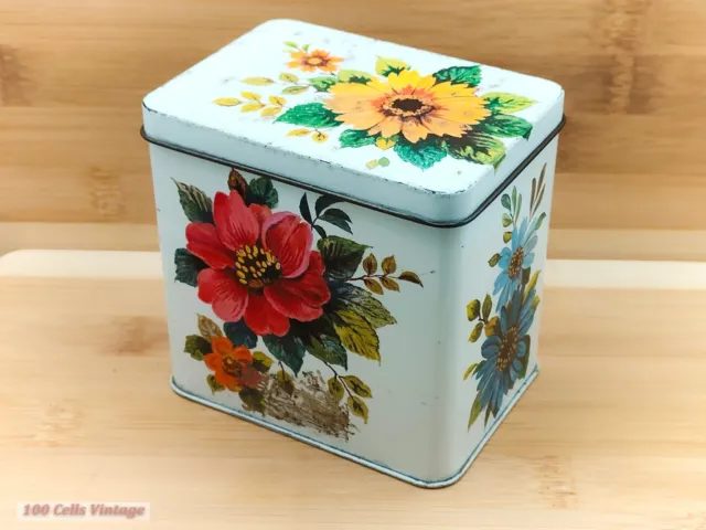 Beautiful Floral Vintage Kitchen Storage/Tea/Sweet Tin-CA
