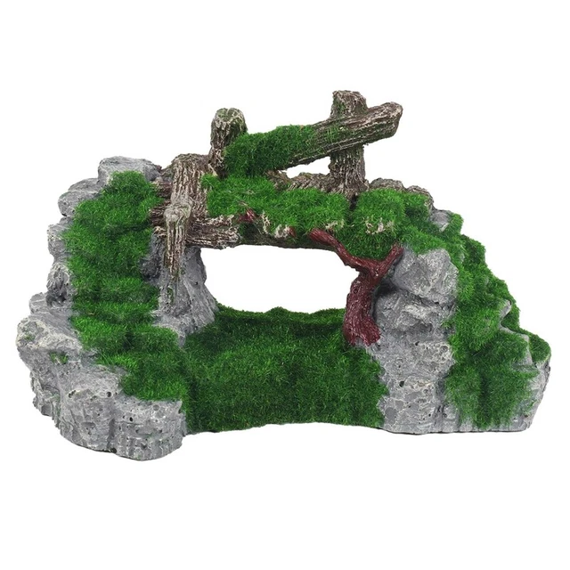 Resina muschio ponte pesce gioco decorazione grotta per acquario acquario acquario ornamento G1V49458