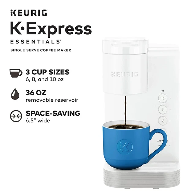 KEURIG KEXPRESS ESSENTIALS Single Serve KCup Pod Coffee Maker White