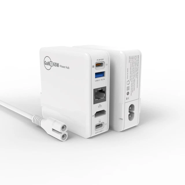 5-in-1 Expansion USB C HDMI Adapter Fast Charger Dock Station With Power Cable