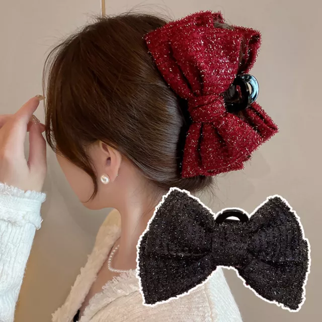 Nuevo Mujer Pasador Simple Dulce Rojo Oscuro Accesorio para Pelo Bonito Fr <