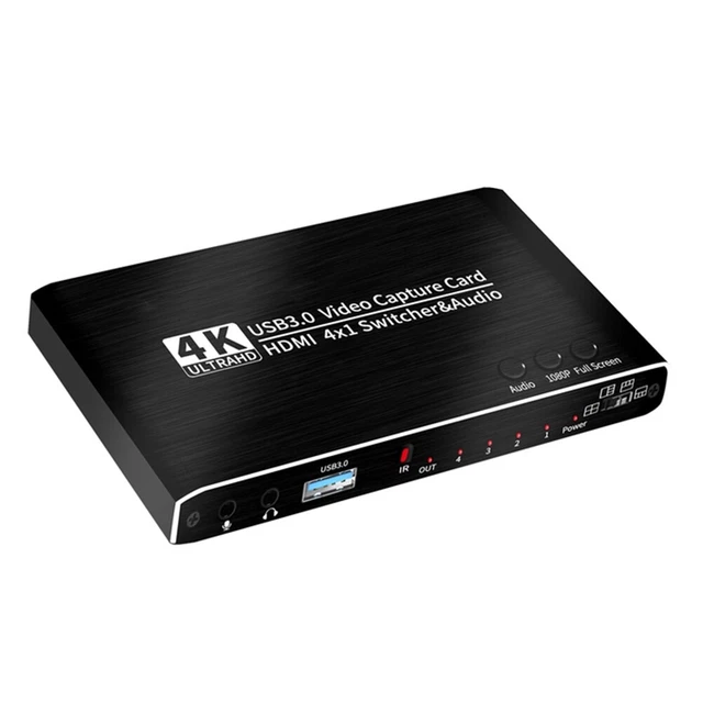 Carte De Capture Vidéo 4K 60FPS Guermok - Compatible Switch, PS5, PC, Mac, OBS, Streaming Facile