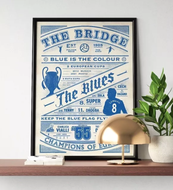 Chelsea History Print | Chelsea FC Retro Poster | Chelsea Gift | Print Wall Art