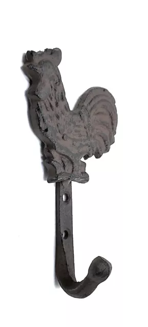 Cast Iron Chicken Rooster Coat Hook Rustic Country Farmhouse Kitchen Decor 3