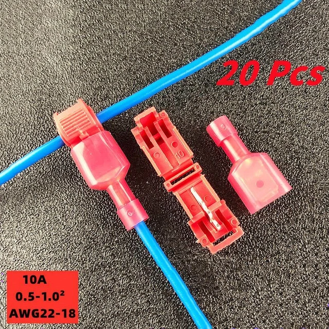 20Pcs Quick wire Cable Connector Clamps T Shaped Non Stripping Plugs Terminal