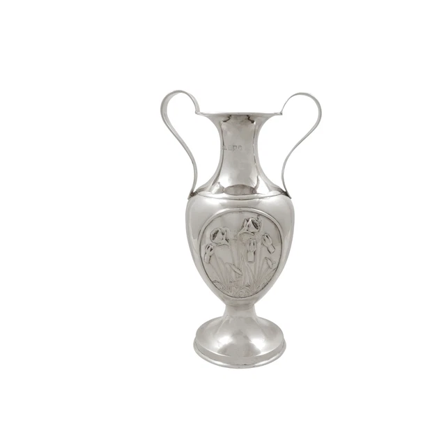 Antico Vaso/Urna Argento Sterling ""Narcisi"" 9" 1912