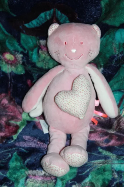 DOUDOU CHAT ROSE MINOUCHKA NOUKIE'S GRAND MODELE PELUCHE JOUET