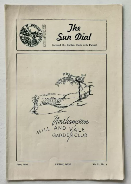 1956 Sun Dial Akron Ohio Garden Forum VTG Newsletter Northhampton Hill Vale Club