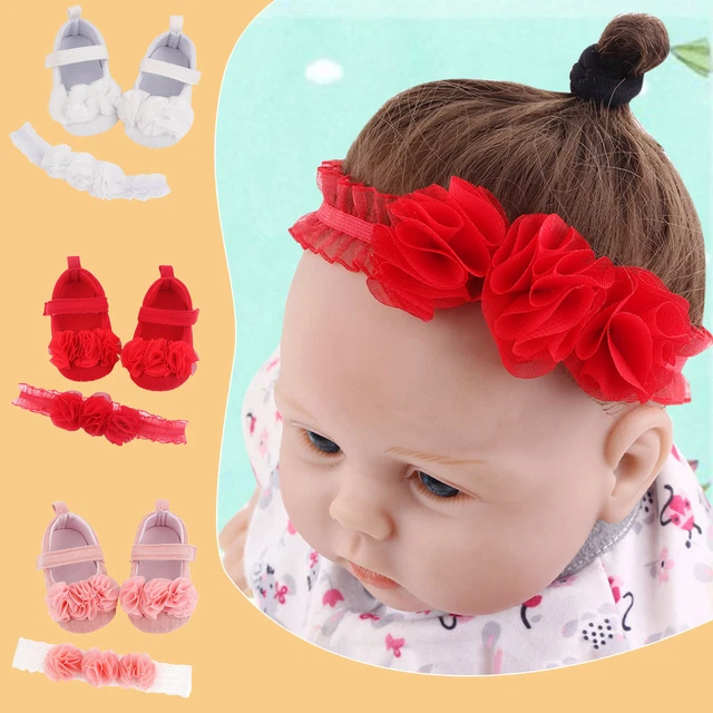 Scarpe scintillanti fascia principessa bambine fiori neonata 2
