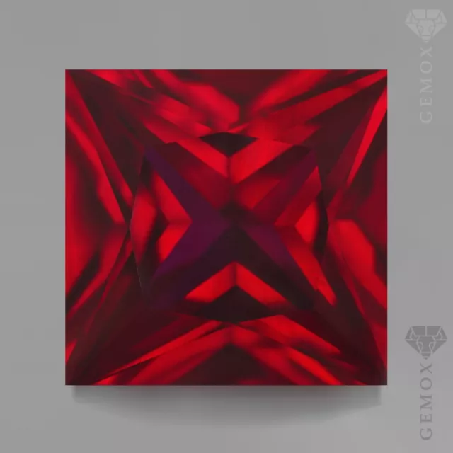Ruby Square Princess Cut Genuine Lab-Grown Loose Gemstone Raspberry Red Stone EU
