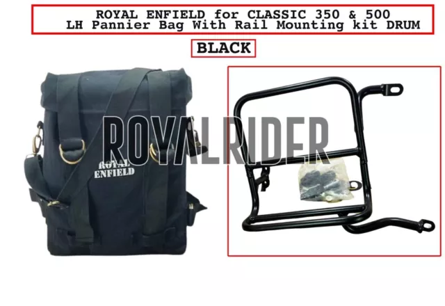 Kit de montaje de tambor y cesta negra Royal Enfield LH para Classic 350 y