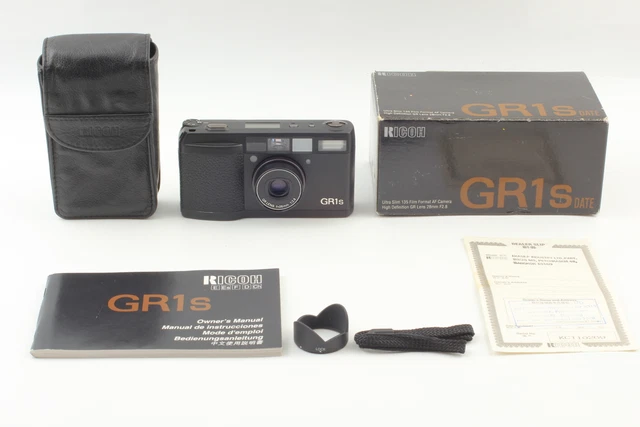 [MINT/ Box + Hood ] Ricoh GR1s Black 35mm Point & Shoot Film Camera From JAPAN