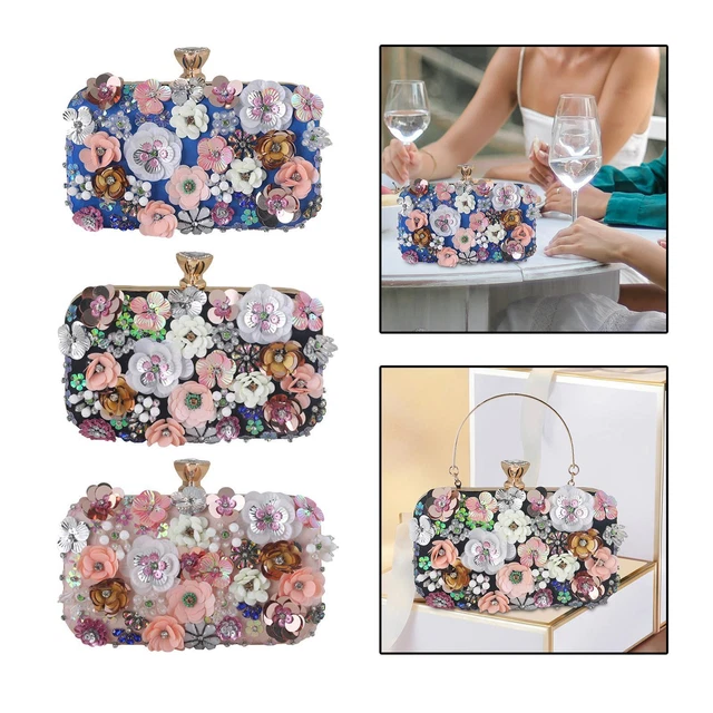 Clutch da sera argento con strass Cascata