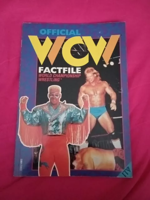 Official WCW Factfile Signed By Dustin Rhodes Collectable VGC