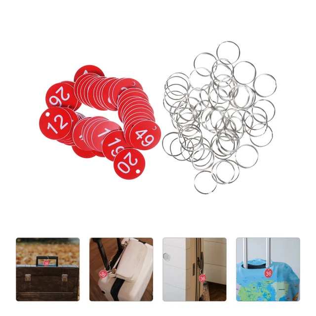 50 Etichette Numerate Acciaio Inox - 1-50, Con Portachiavi, 23x23 Mm - Foto 14