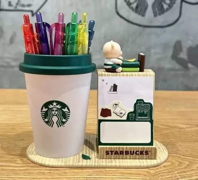 New Starbucks 2023 China Back to School Pen Container Bear Display Toy Gift