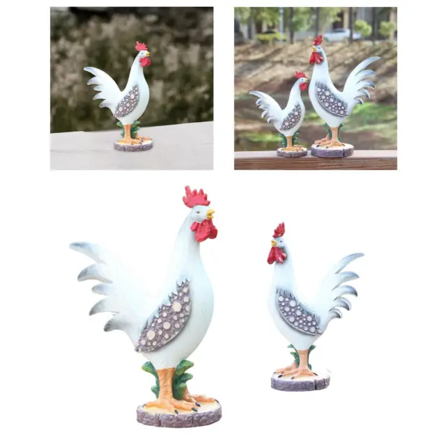 Garden Sculpture Chicken Animal Yard Art Lawn Ornament Figurines Artwork Chicken