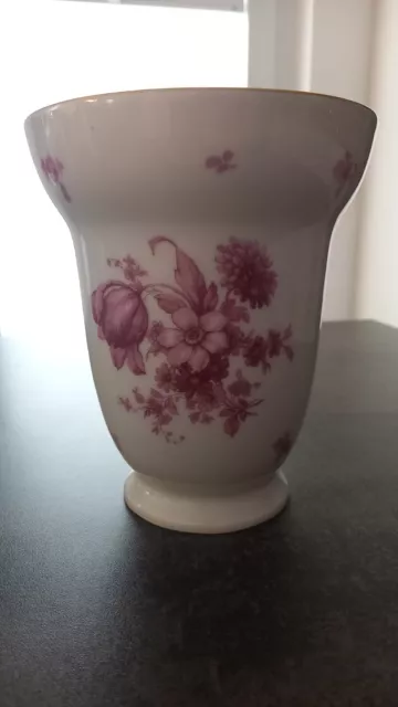 Thomas Bavaria Vase Porzellanvase 16 cm Porzellan Blumendekor weiß pink Goldrand